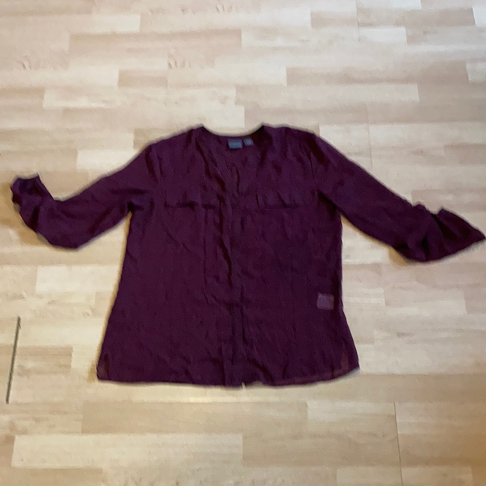 Covington sheer button down blouse